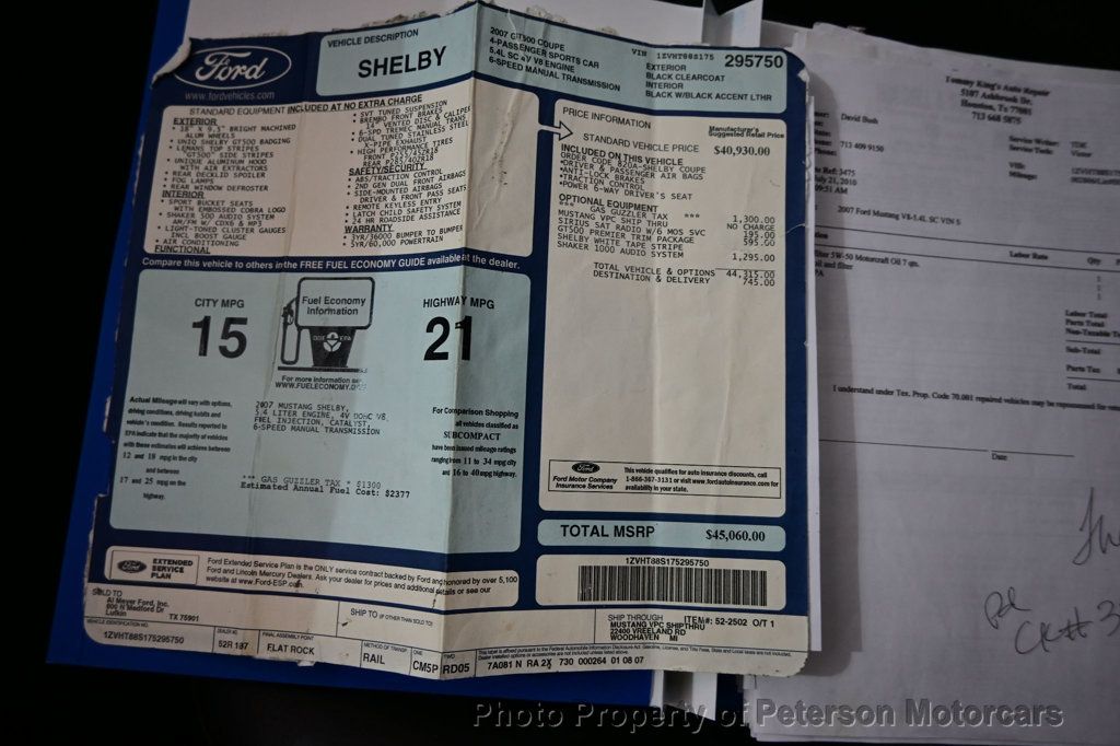 2007 Ford Mustang 2dr Coupe Shelby GT500 - 22900628 - 48