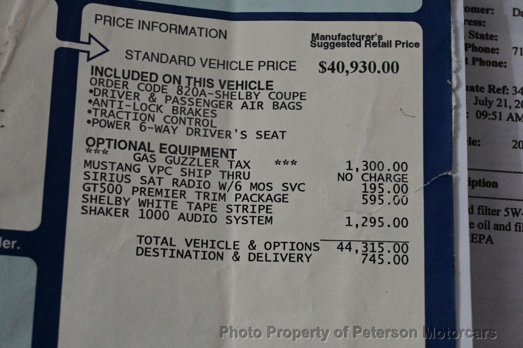 2007 Ford Mustang 2dr Coupe Shelby GT500 - 22900628 - 50