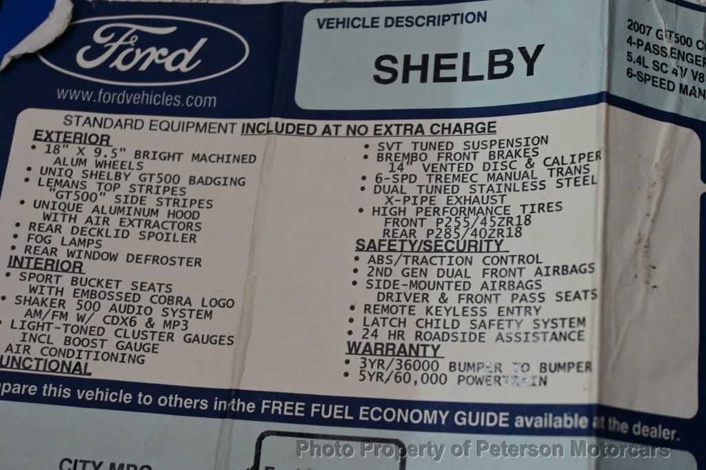 2007 Ford Mustang 2dr Coupe Shelby GT500 - 22900628 - 51