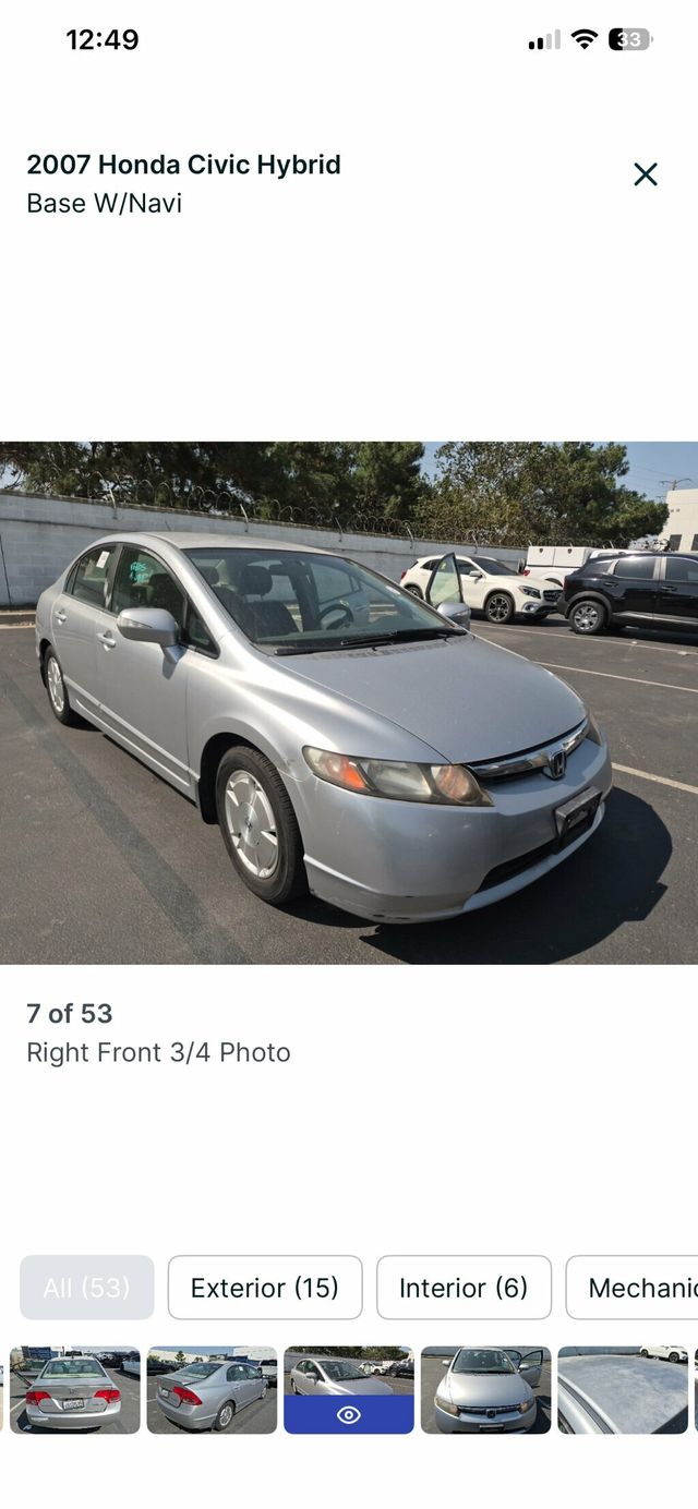 2007 Honda Civic Hybrid 4dr Sedan - 23011509 - 2