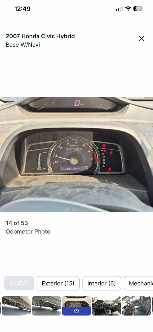 2007 Honda Civic Hybrid 4dr Sedan - 23011509 - 3