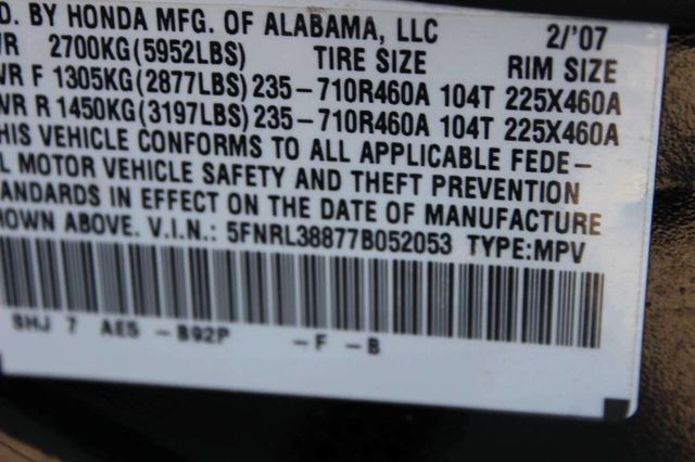 2007 Honda Odyssey 5dr Touring w/RES - 23025655 - 9