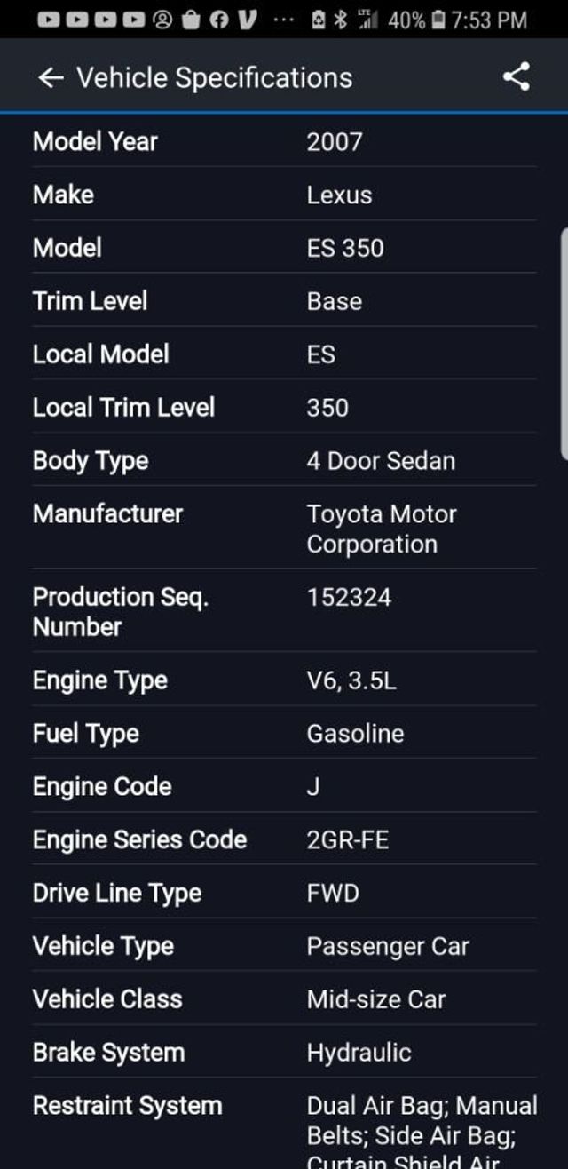 2007 Lexus ES 350 4dr Sedan - 20015181 - 48