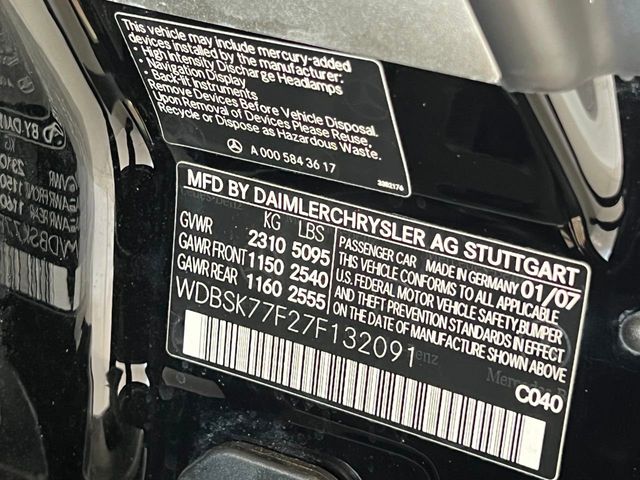 2007 Mercedes-Benz SL-Class SL600 2dr Roadster 5.5L V12 - 21842021 - 95