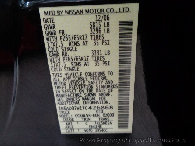 2007 Nissan Frontier 4WD Crew Cab SWB Automatic LE - 19426739 - 53