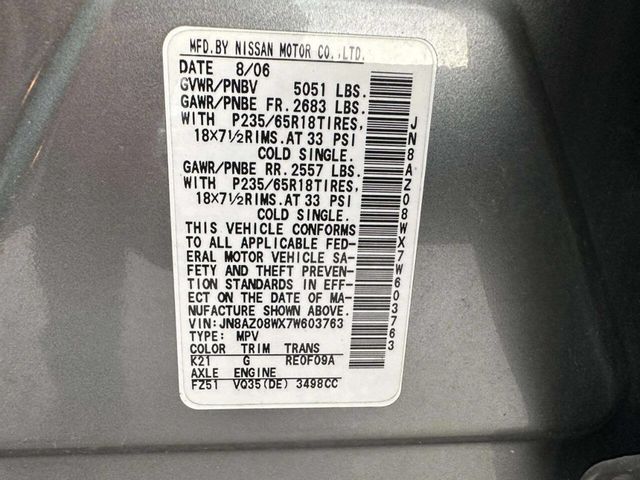 2007 Nissan Murano AWD 4dr SL - 23026733 - 36