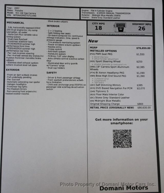 2007 Porsche 911  Carrera 911 TIPTONIC,ORIGINALLY $ 86,630, BEAUTIFUL - 20741973 - 3