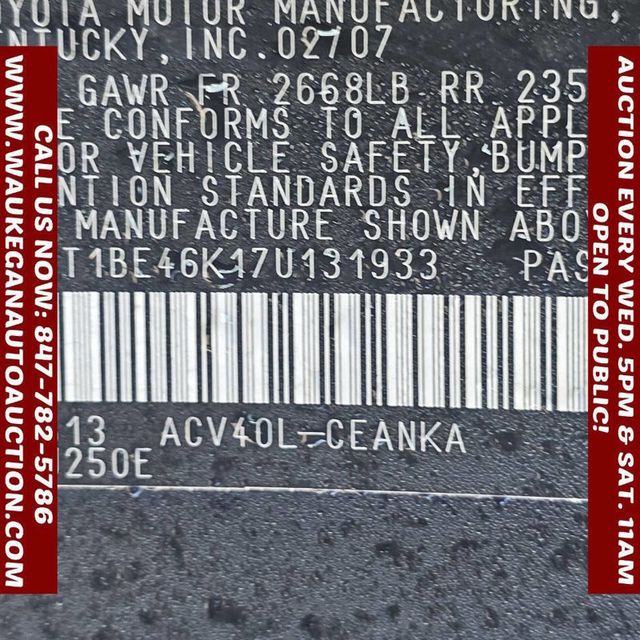 2007 Toyota Camry 4dr Sedan I4 Automatic LE - 22953027 - 10