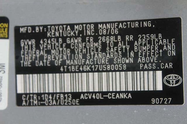 2007 Toyota Camry 4dr Sedan I4 Automatic LE - 22995220 - 9