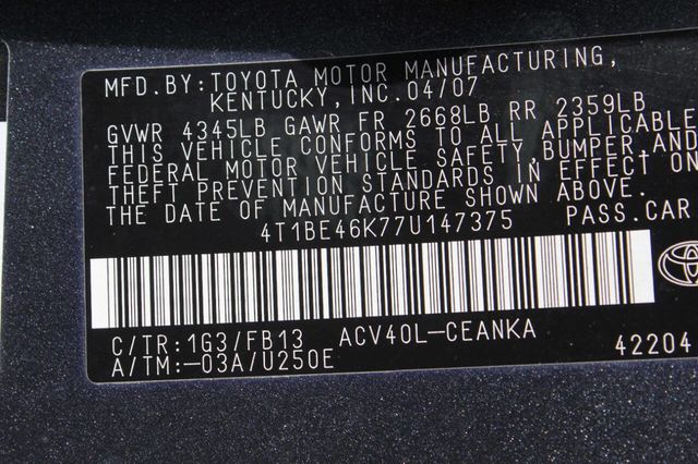 2007 Toyota Camry 4dr Sedan I4 Automatic LE - 23023438 - 8