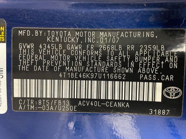 2007 Toyota Camry 4dr Sedan I4 Automatic LE - 22993098 - 40