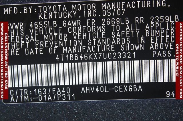 2007 Toyota Camry Hybrid 4dr Sedan - 22889927 - 8