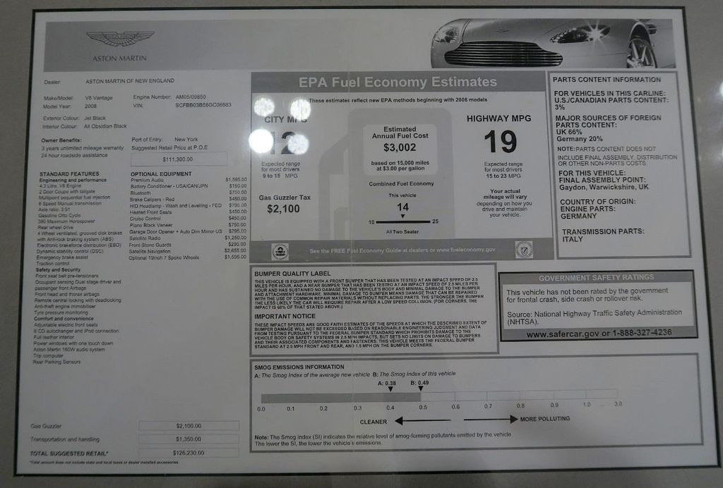 2008 Aston Martin Vantage 2dr Coupe Manual - 22238409 - 40