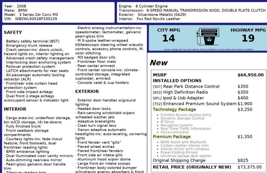 2008 BMW M3 *6-Speed Manual* *Technology/Premium Pkg* *Low Miles* - 22904153 - 11