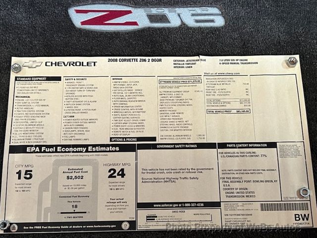2008 Chevrolet Corvette Z06 For Sale - 23058751 - 90