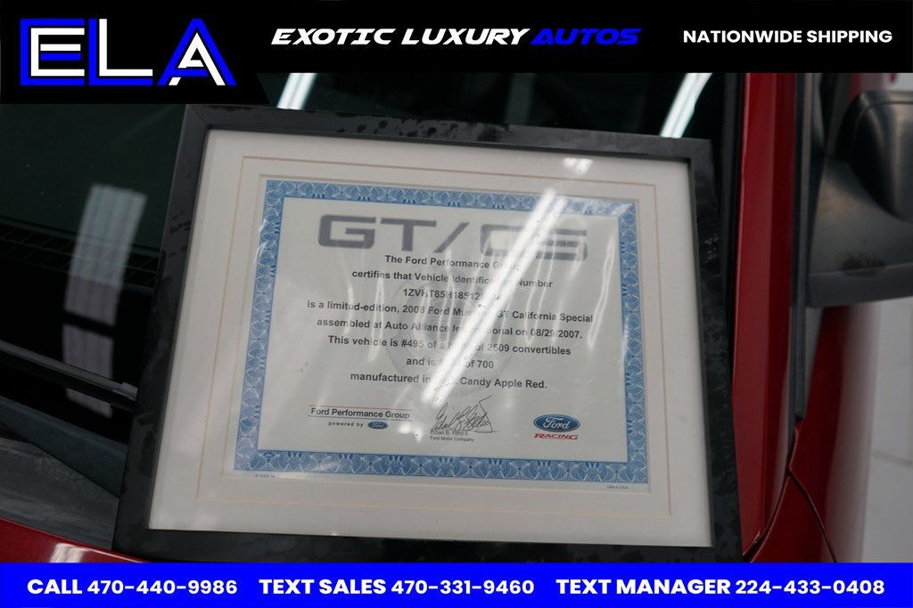 2008 Ford Mustang CANDY APPLE LIMITED EDITON! GT/CS WITH CERTIFICATES INISDE RARE - 22670565 - 1