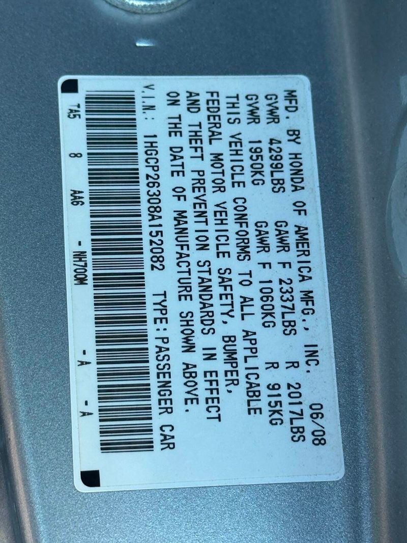 2008 Honda Accord Sedan 4dr I4 Automatic LX - 22905726 - 12