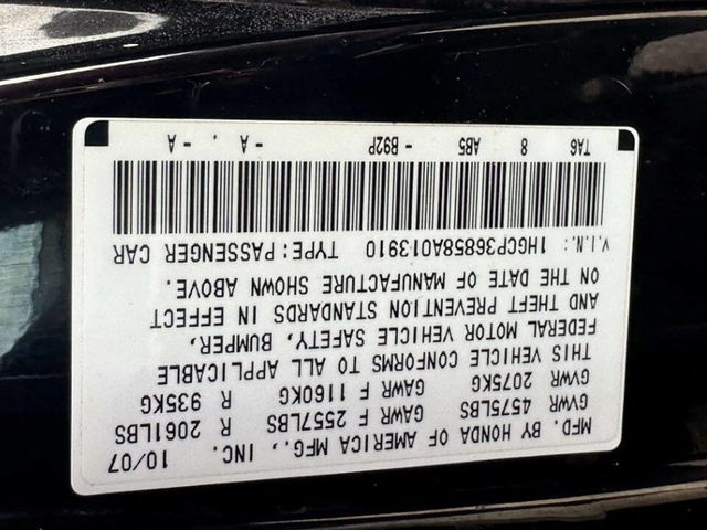 2008 Honda Accord Sedan 4dr V6 Automatic EX-L - 23052213 - 23