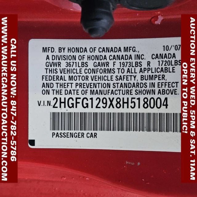 2008 Honda Civic Coupe 2dr Automatic EX-L - 22952385 - 9