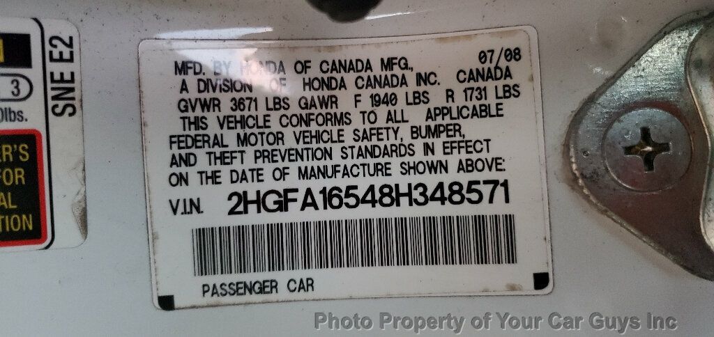 2008 Honda Civic Sedan 4dr Automatic LX - 22989339 - 17