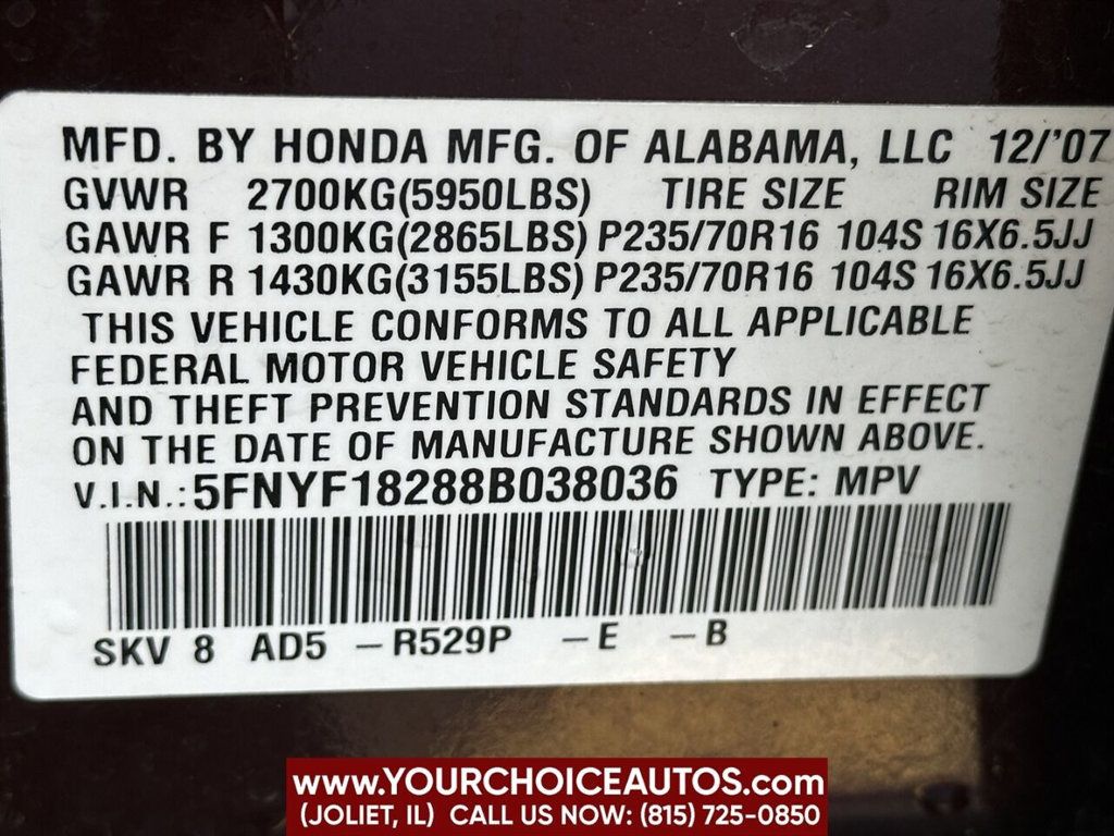 2008 Honda Pilot 4WD 4dr VP - 22383700 - 21