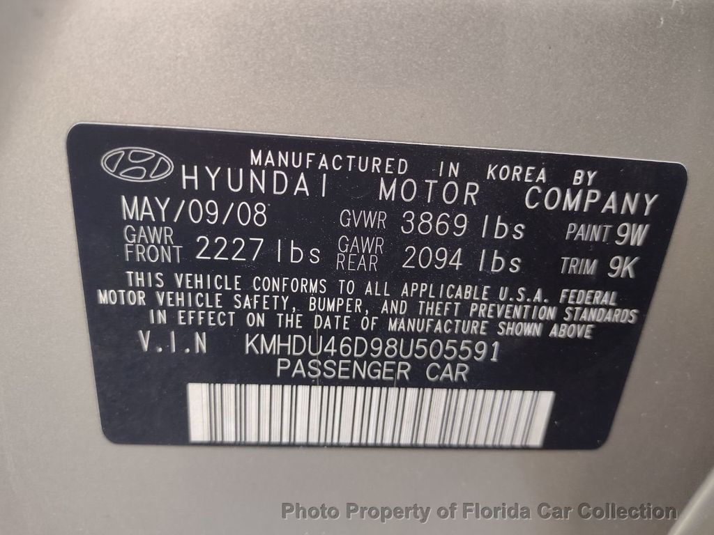 2008 Hyundai Elantra 4dr Sedan Automatic GLS 1 Owner Florida Car - 21673268 - 38