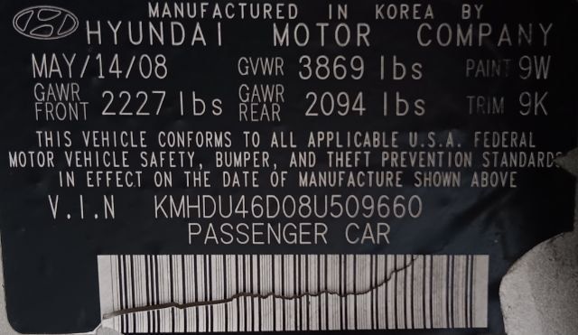 2008 Hyundai Elantra GLS - 22927933 - 4