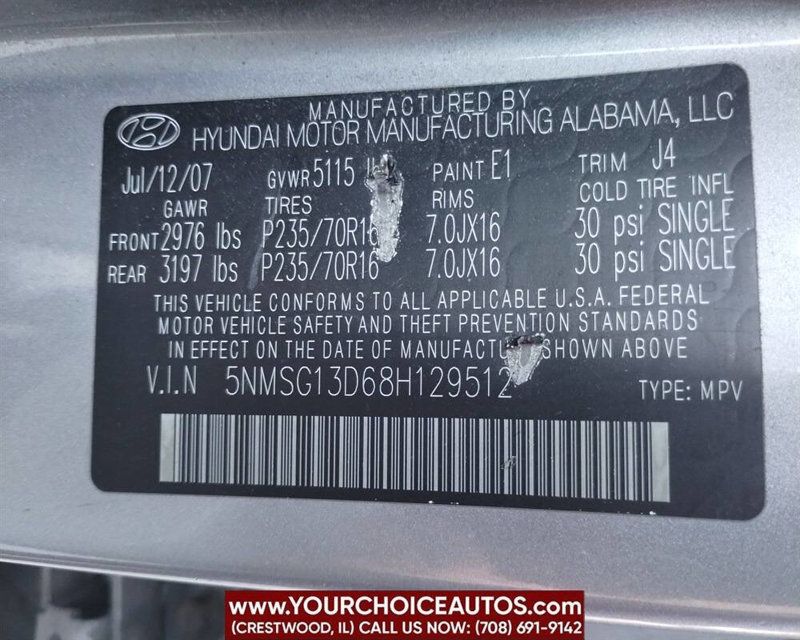 2008 Hyundai Santa Fe FWD 4dr Automatic GLS - 22923710 - 35