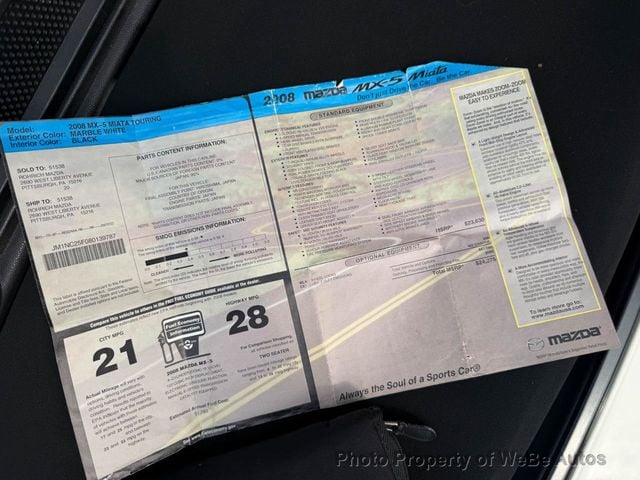 2008 Mazda MX-5 Miata Touring - 23039339 - 33