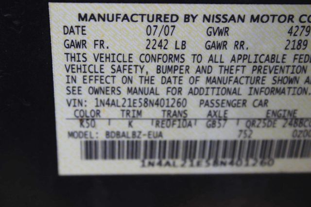2008 Nissan Altima 4dr Sedan I4 CVT 2.5 S - 23011263 - 8