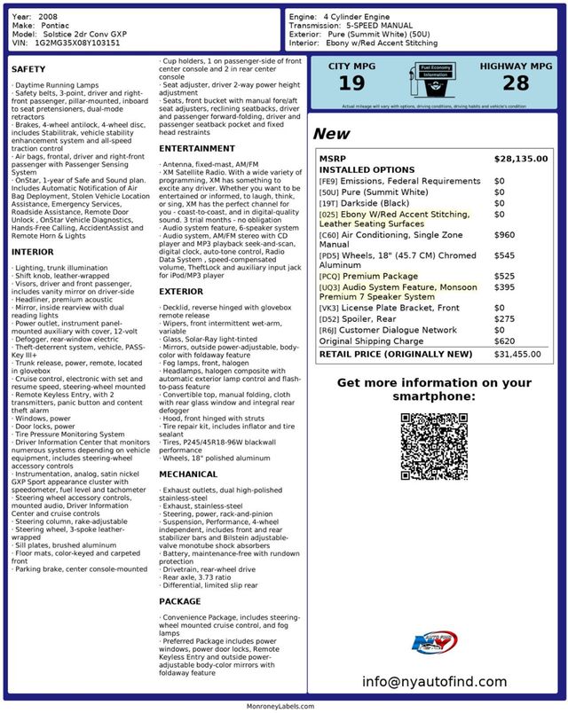 2008 Pontiac Solstice CLEAN CARFAX, ONE OWNER, CONVERTIBLE, 5-SPD MANUAL, PREMIUM PKG - 22922814 - 23