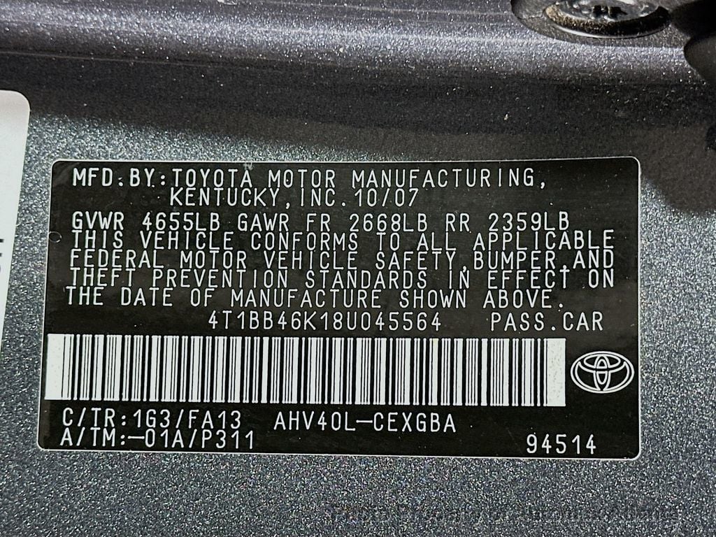 2008 Toyota Camry Base (CVT) - 22726759 - 33