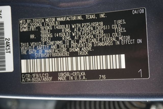 2008 Toyota Tundra Dbl 5.7L V8 6-Spd AT LTD (Natl - 22941105 - 24