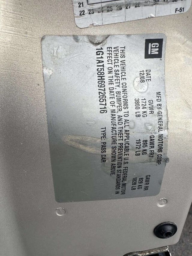 2009 Chevrolet Cobalt 4dr Sedan LT w/1LT - 22936475 - 31