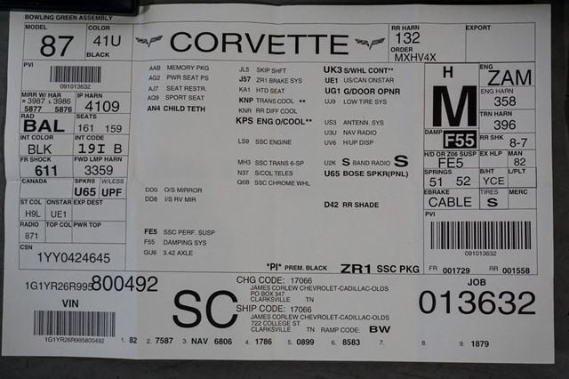 2009 Chevrolet Corvette *ZR1* *3ZR* *Only 888 Miles* *Like New* - 22936778 - 90