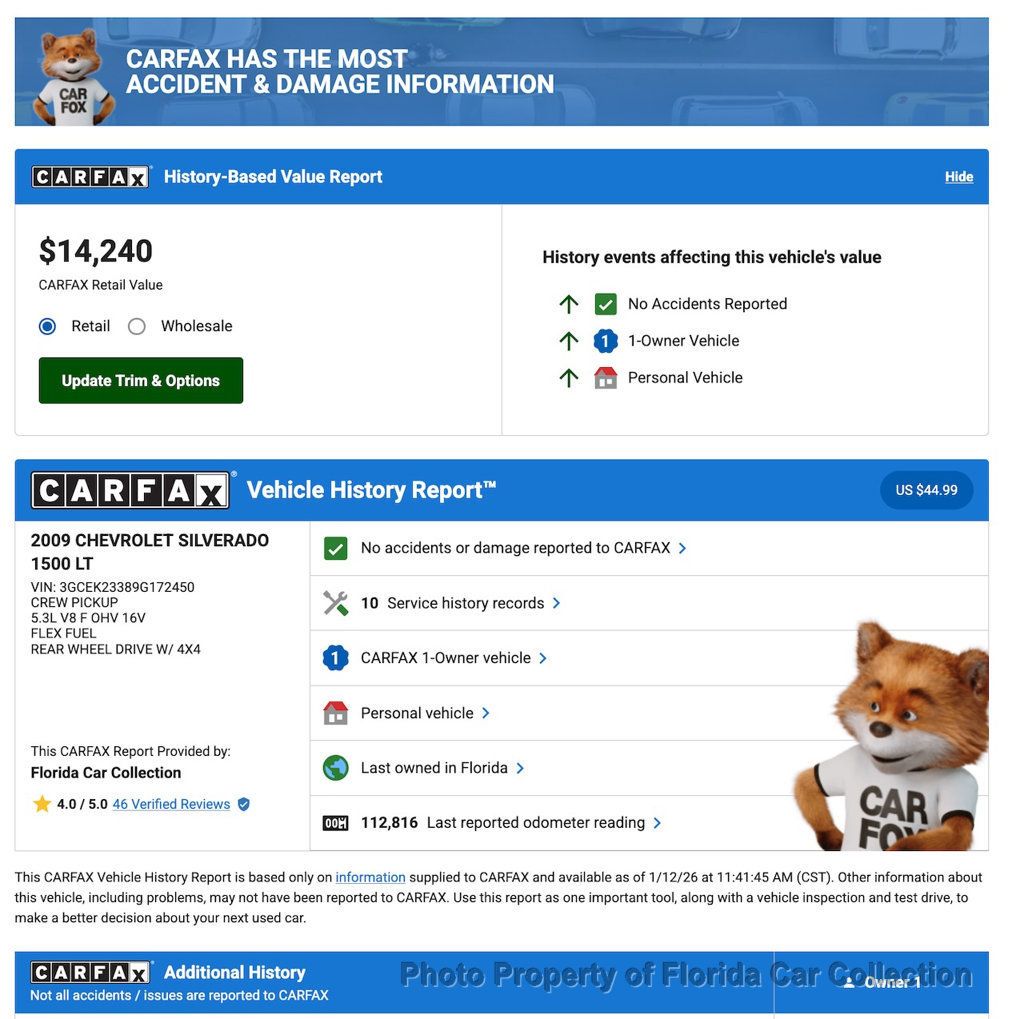 2009 Chevrolet Silverado 1500 LT 4WD Crew Cab Short Bed - 22972358 - 11