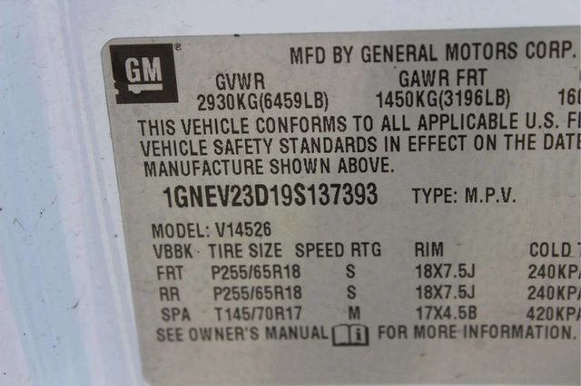 2009 Chevrolet Traverse AWD 4dr LT w/1LT - 23001768 - 10