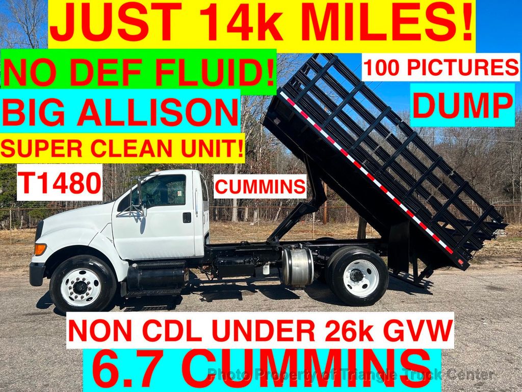 2009 Ford F650/F750 DUMP JUST 14k MI! 6.7 CUMMINS! NON CDL! SUPER CLEAN UNIT! NO DEF FLUID! BIG ALLISON - 22274904 - 0