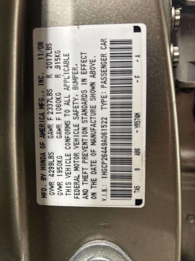 2009 Honda Accord Sedan 4dr I4 Automatic LX-P - 22974261 - 34