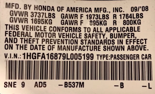 2009 Honda Civic Sedan 4dr Automatic EX - 22919484 - 4