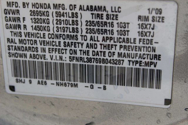 2009 Honda Odyssey 5dr EX-L w/RES - 22960675 - 10