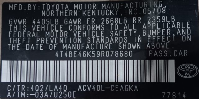 2009 Toyota Camry 1 - 22982903 - 4
