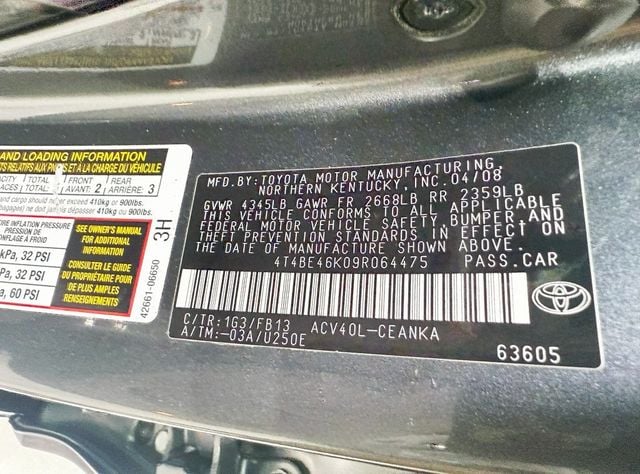 2009 Toyota Camry 4dr Sedan I4 Automatic LE - 22925663 - 28
