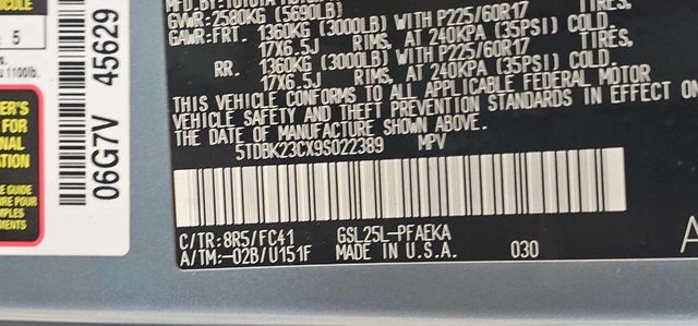 2009 Toyota Sienna 5dr 7-Passenger Van LE AWD - 22997397 - 10