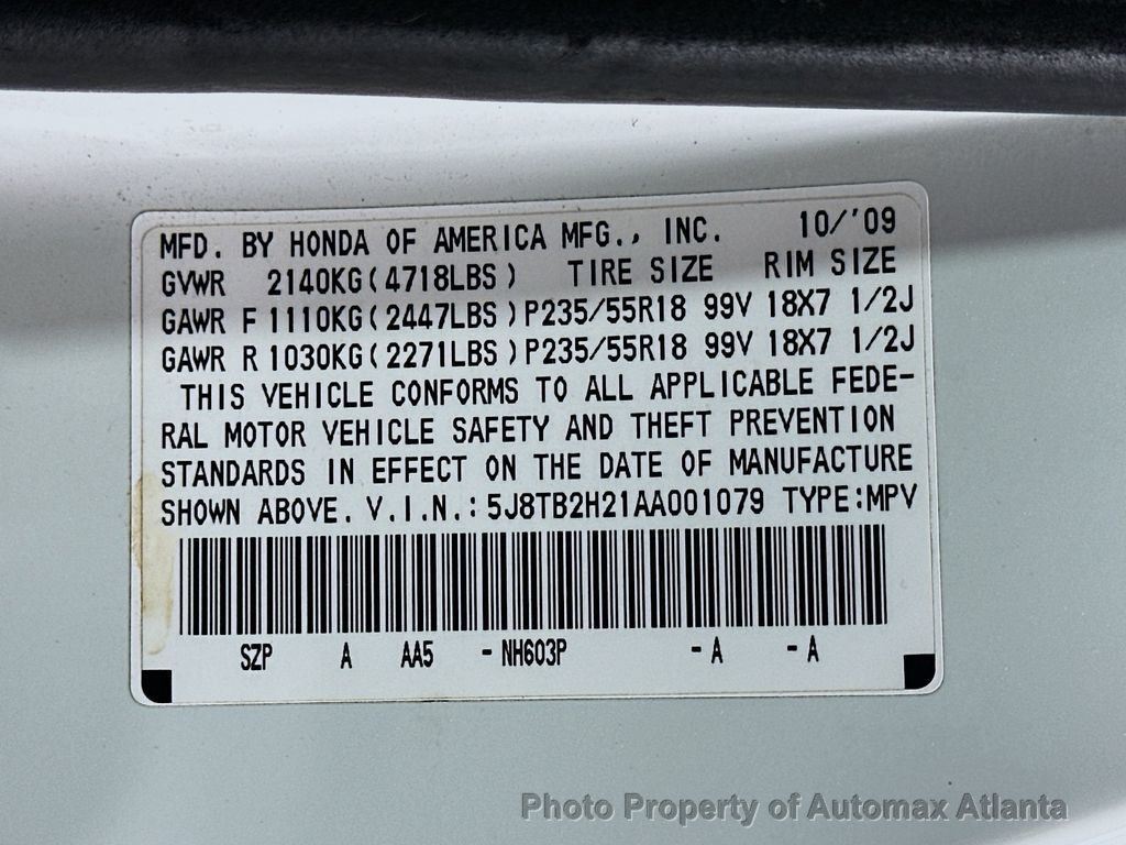 2010 Acura RDX Base (A5) - 22505274 - 34