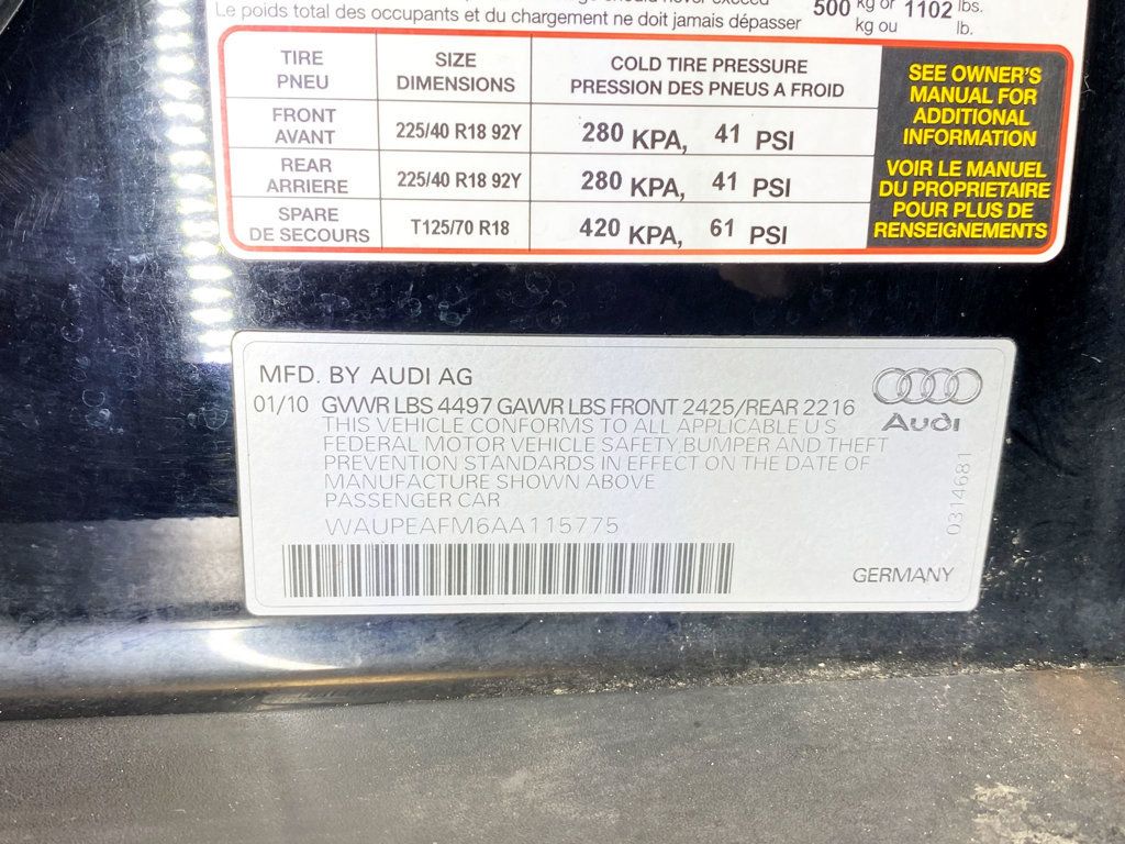 2010 Audi A3 4dr Hatchback Manual FrontTrak PZEV 2.0T Premium Plus - 22965048 - 61