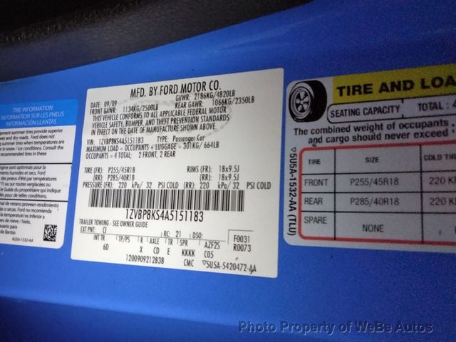2010 Ford Mustang Shelby GT500 Convertible For Sale - 23057544 - 53