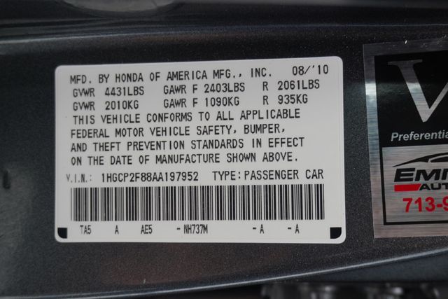 2010 Honda Accord Sedan 4dr I4 Automatic EX-L - 23006398 - 29
