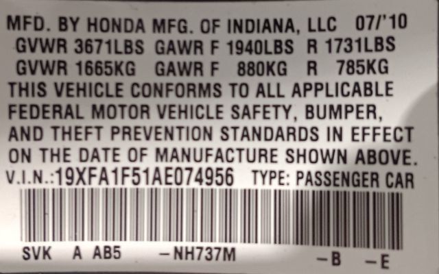 2010 Honda Civic Sedan 4dr Automatic LX - 22955366 - 4
