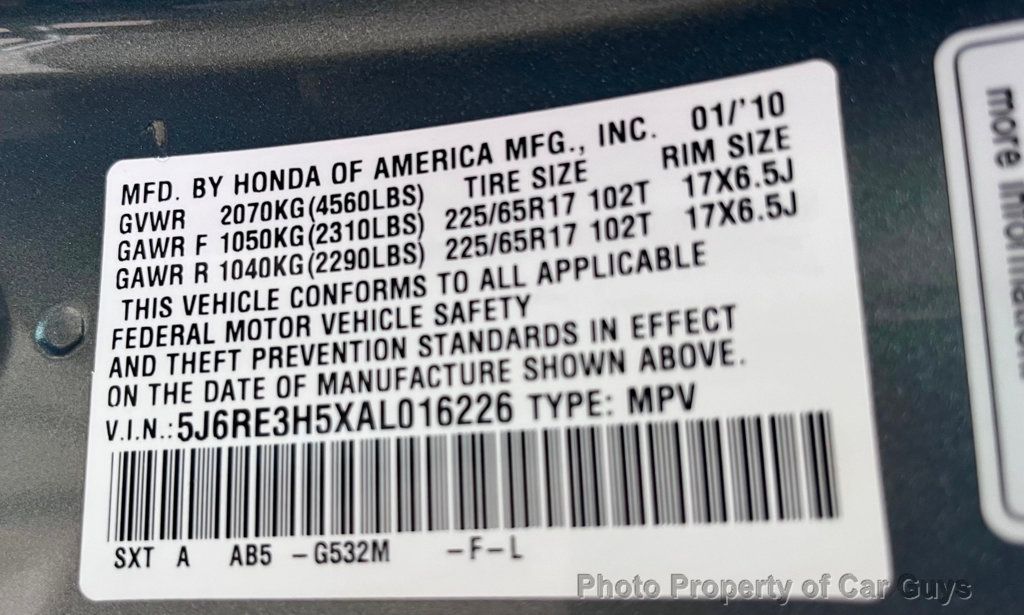 2010 Honda CR-V 2WD 5dr EX - 22444618 - 33